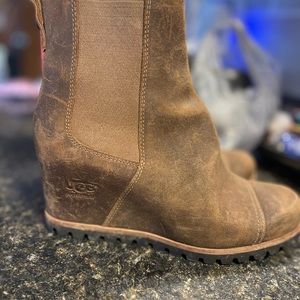 PAX WATERPROOF WEDGE BOOT IN CHIPMUNK LEATHER brand new